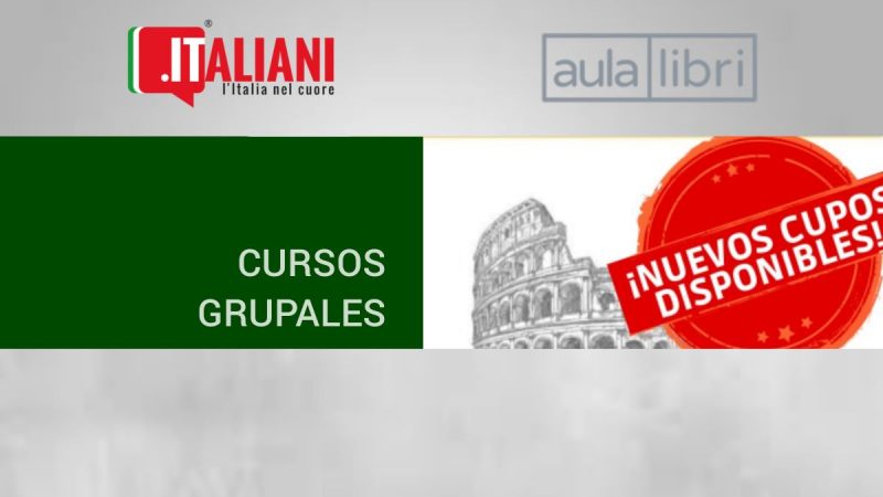 ¡Nuevos cupos disponibles para cursos grupales de italiano!